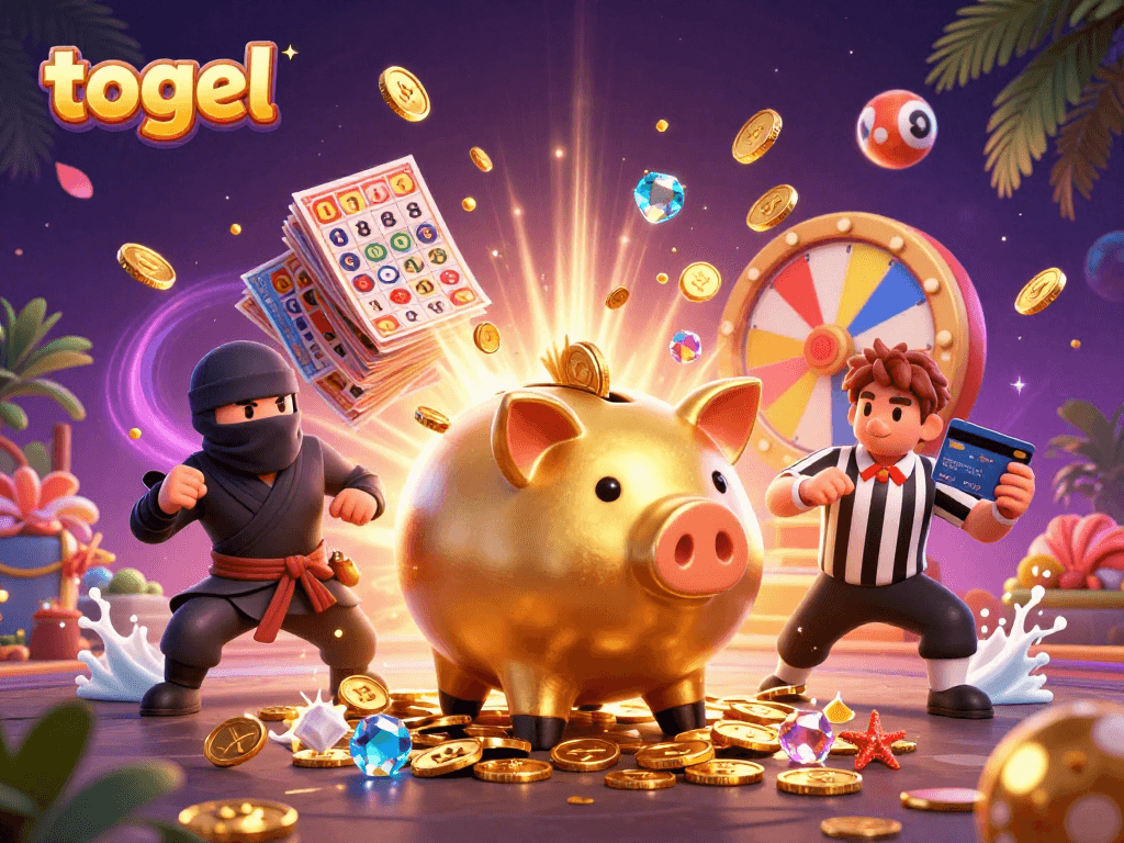 Experience exciting togel action with vibrant characters in a lively casino scene.