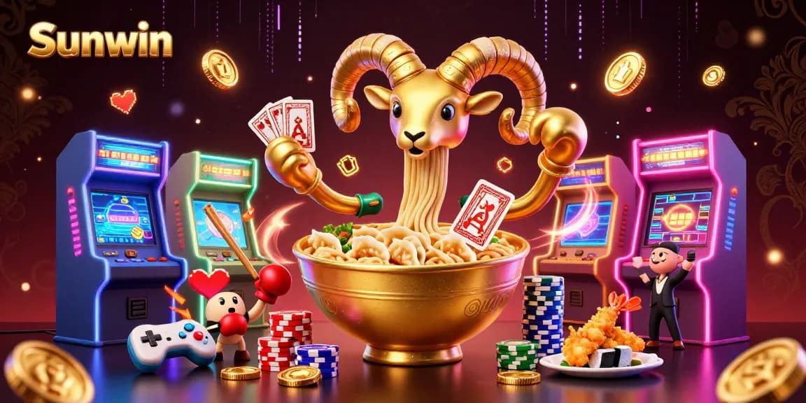 Play exciting casino games at Sunwin with a dazzling colorful 3D arcade scene.