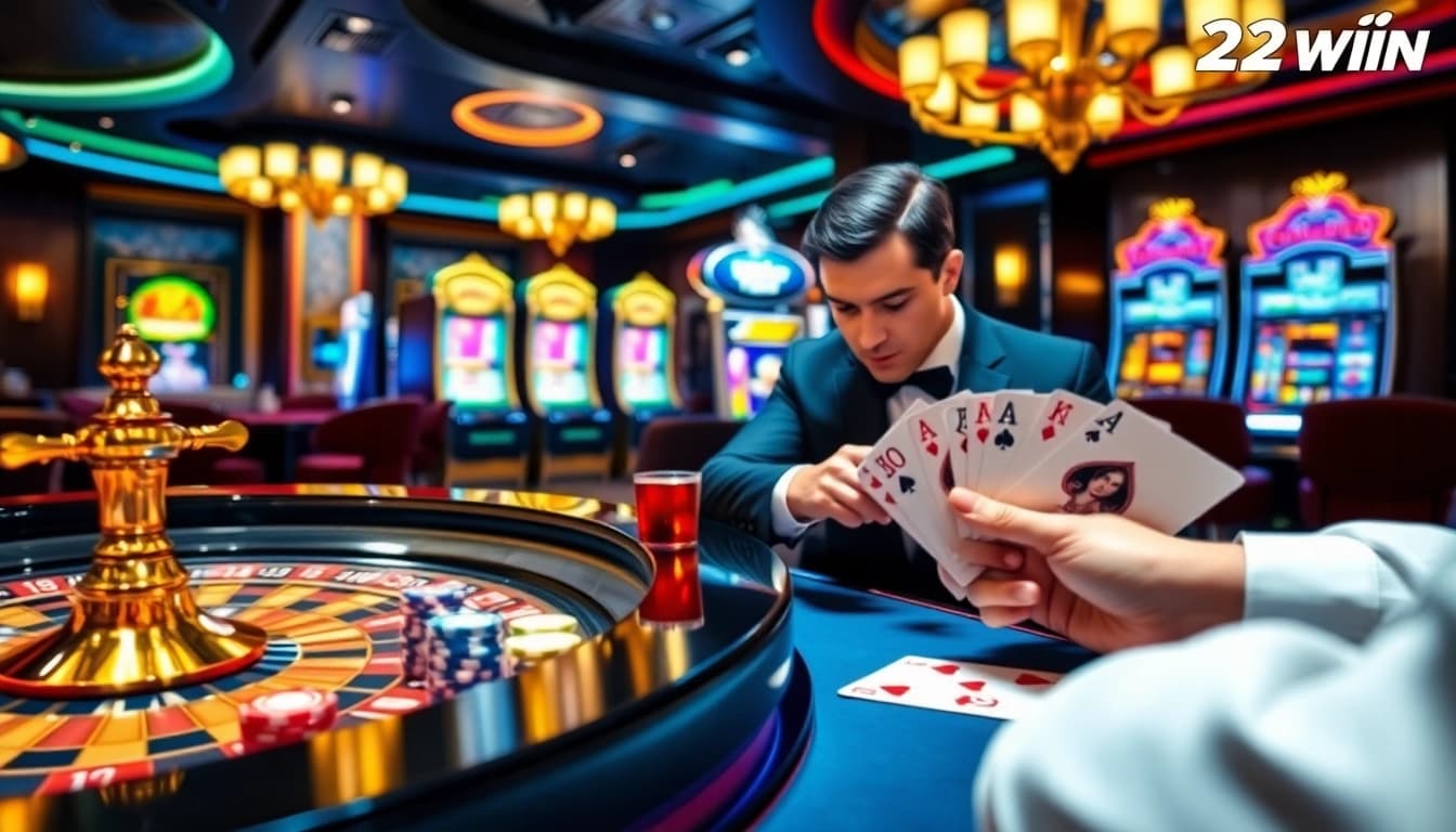 Engaged players at the vibrant casino tables showcasing 23win gaming excitement.