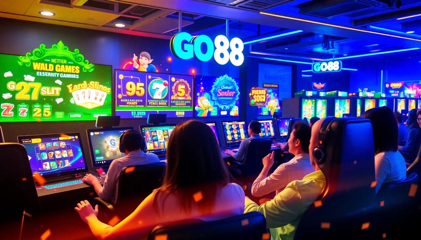 Gaming portal GO88 showcasing vibrant online gaming experience with players engaged.