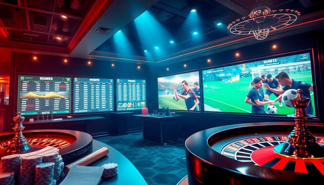 แทงบอล with strategies in an upscale betting environment featuring odds on screens