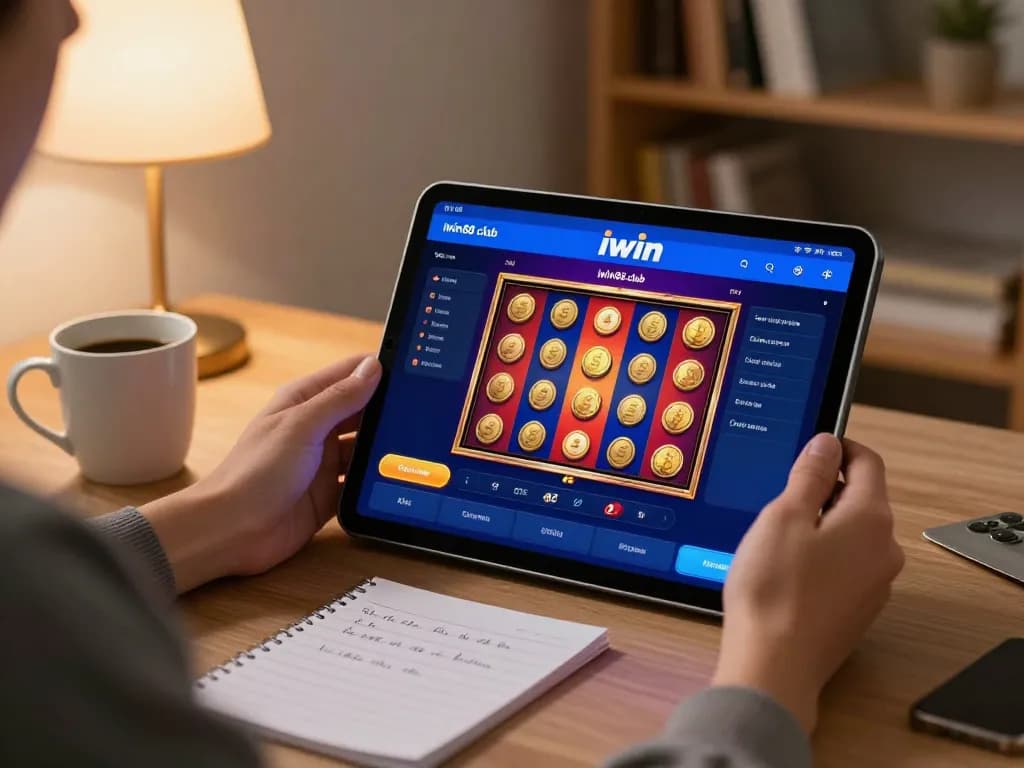 Engaging user experience with tải game iwin iwin68 club displayed on tablet during online gambling session.