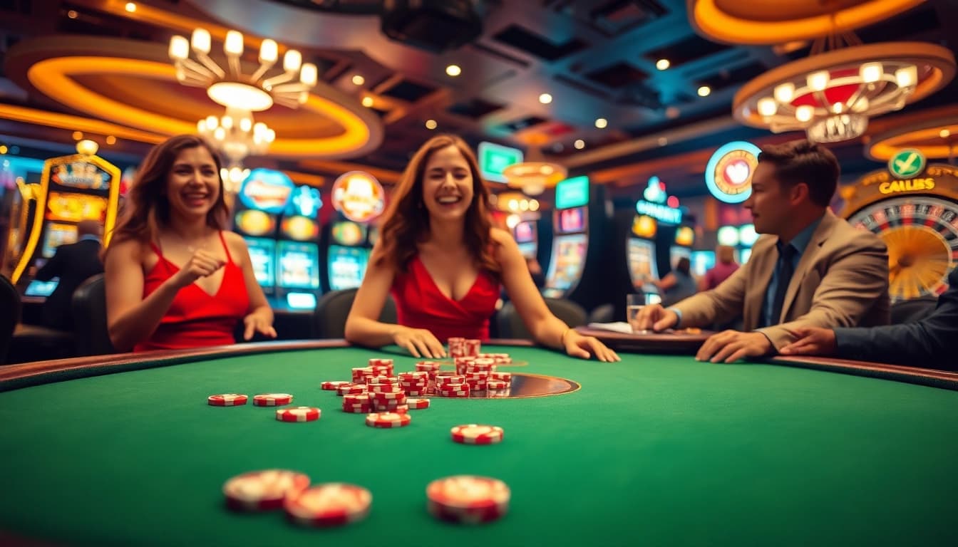arushoki merayakan kemenangan di meja blackjack kasino yang meriah