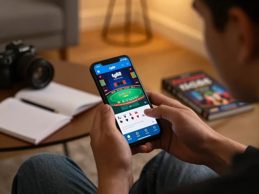 Engaging in strategic gameplay on the tg88 app while enjoying a cozy home environment