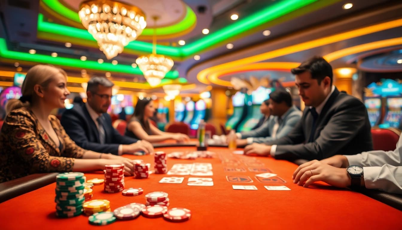 Menggoda pemain di bandar togel yang menarik perhatian dengan suasana kasino yang hidup.