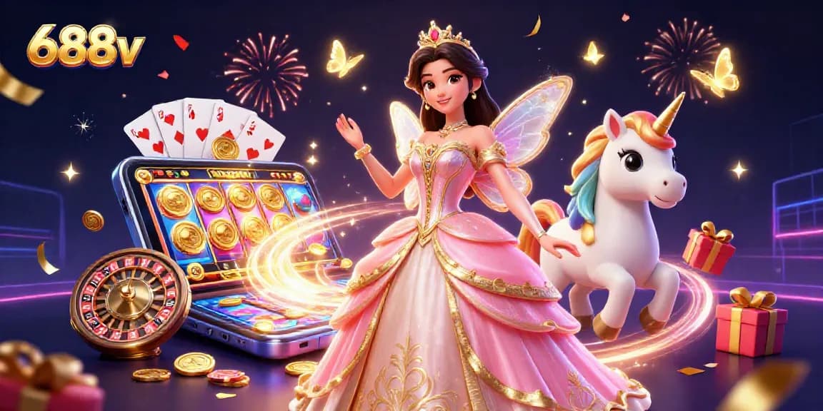 Engage with 688v's vibrant casino experience featuring exciting games and fairy-tale visuals.