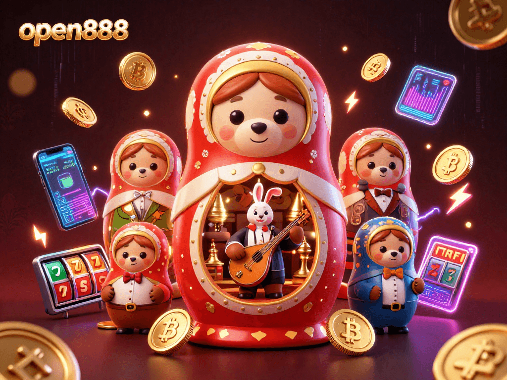 Experience thrilling gameplay with open888 featuring vibrant casino elements and charming characters.