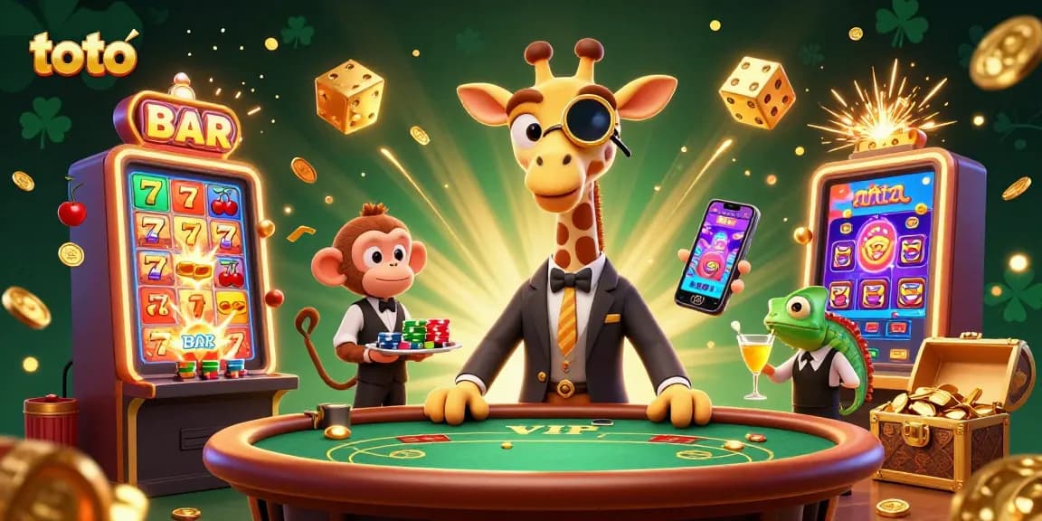 Experience the excitement of toto gambling with vibrant characters and a rich casino atmosphere.
