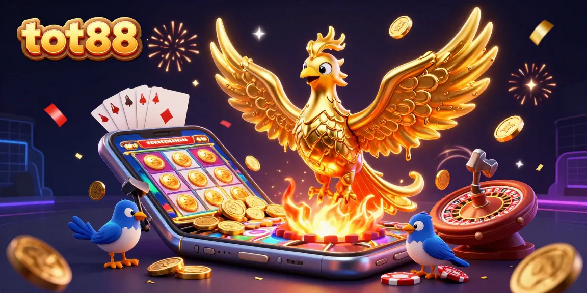 Engage in thrilling gaming with tot88 amidst explosive golden coins and vibrant casino elements.