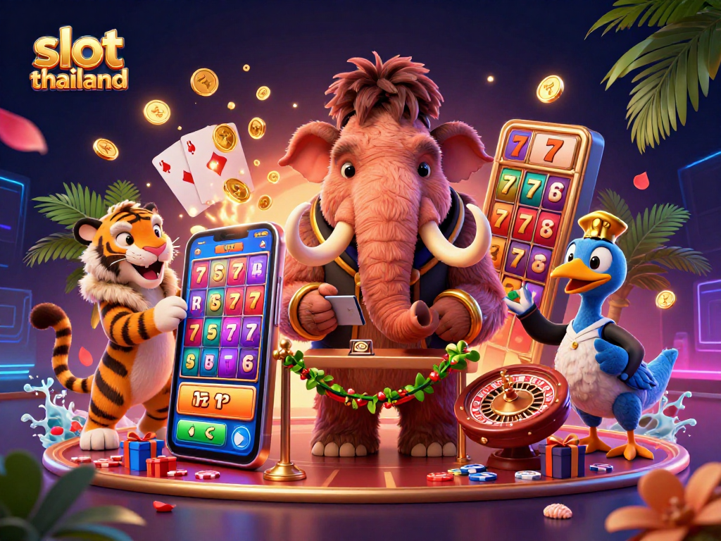 Experience the excitement of slot thailand with our vibrant casino bouncer and VIP guest in this colorful illustration.