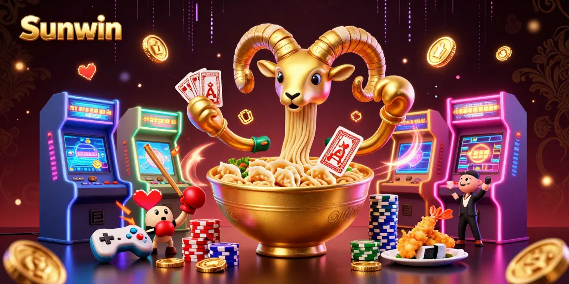 Play exciting casino games at Sunwin with a dazzling colorful 3D arcade scene.