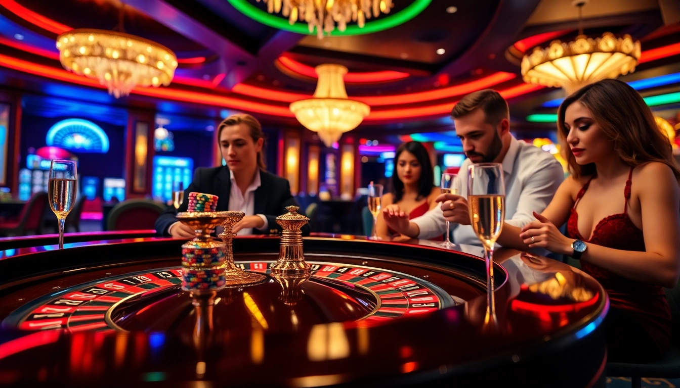 situs toto dan pemain bermain di meja roulette di kasino yang meriah