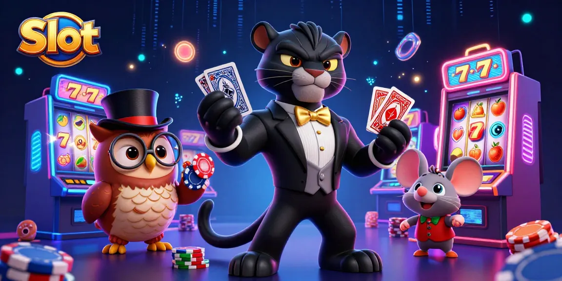 Slot players engaging with vibrant 3D characters in an exciting casino scene.