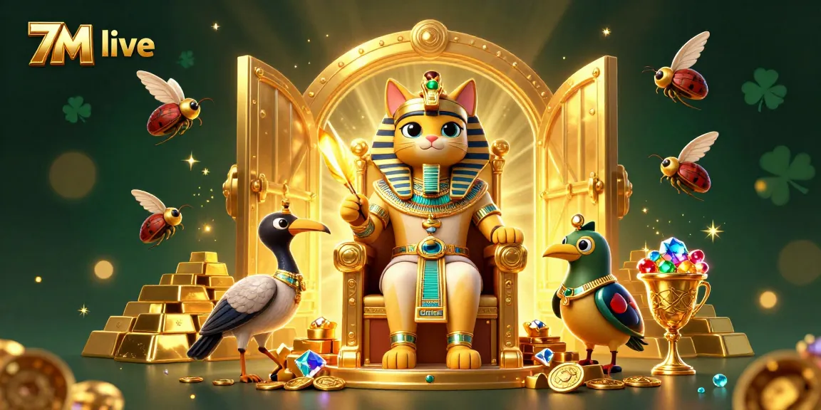 Engage in thrilling 7M live betting insights surrounded by dazzling treasures and iconic characters.