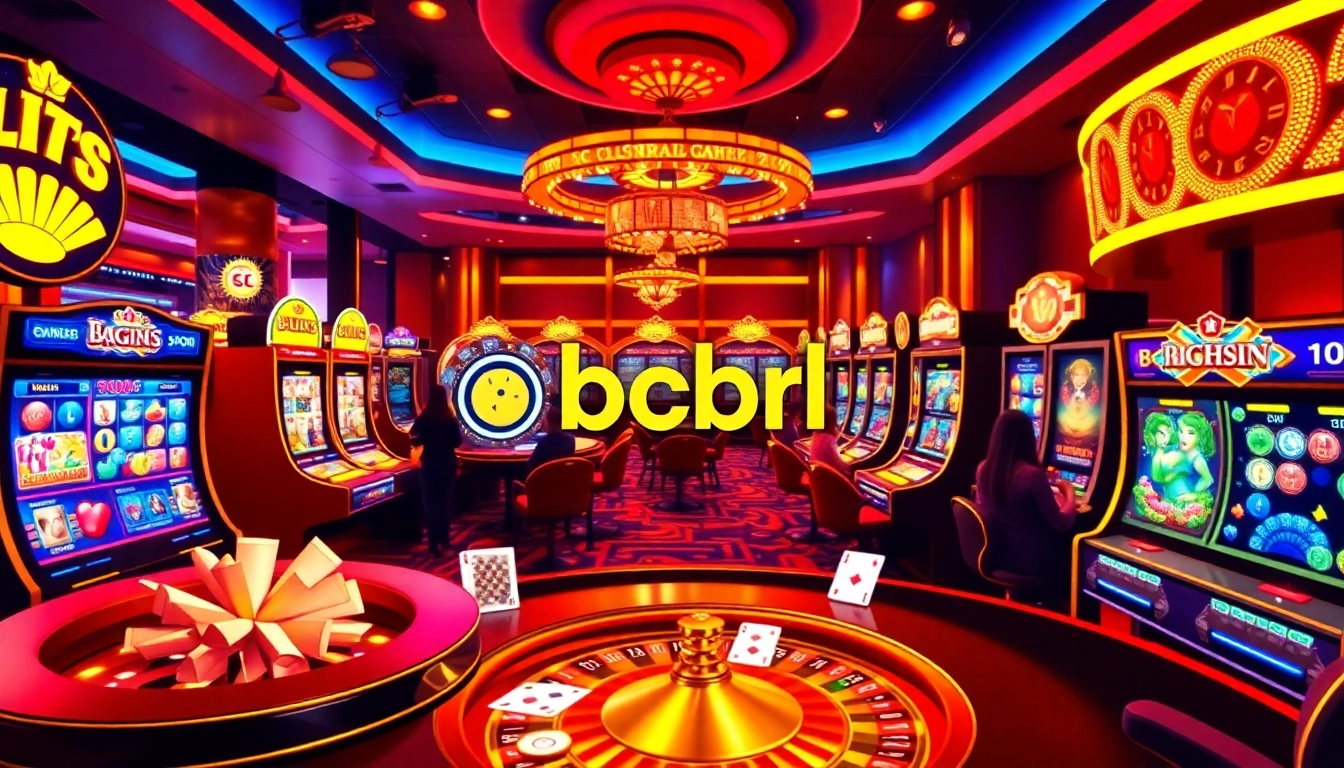 Experimenta una experiencia de juego emocionante en la plataforma BCBRL con máquinas tragamonedas vibrantes y elementos de casino atractivos.
