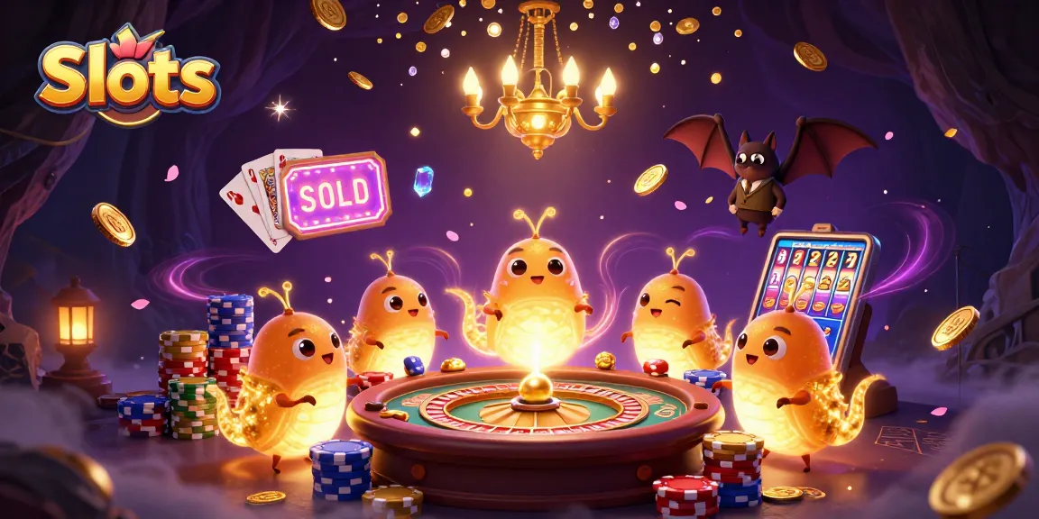 Engage in Slots action at a vibrant casino with glowing glowworms and stunning 3D elements.