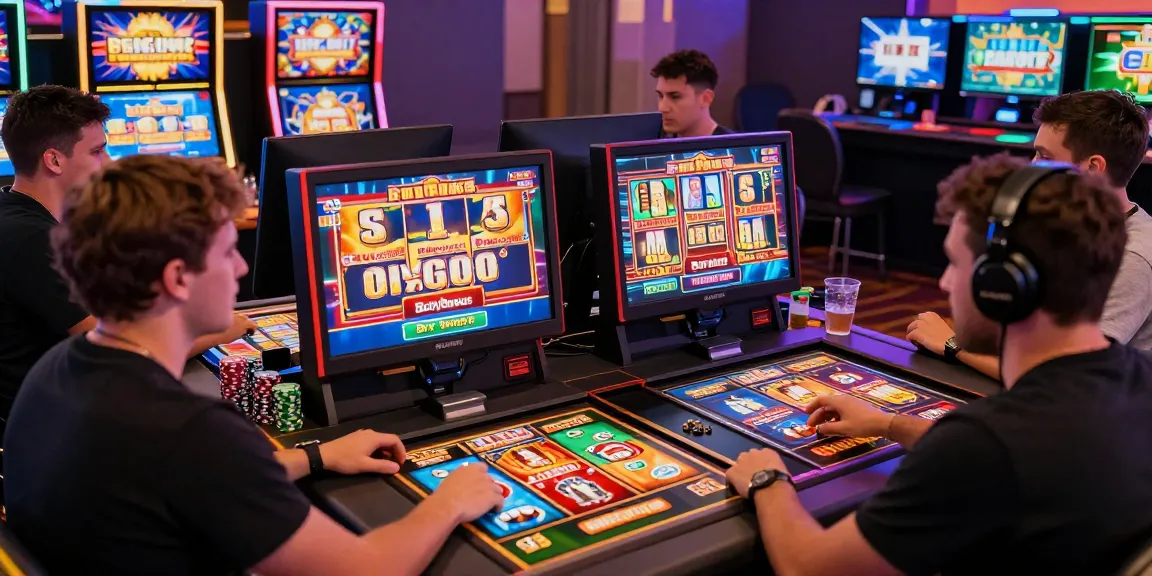 Players immersed in bonus buy slots gameplay in an exciting online casino atmosphere.