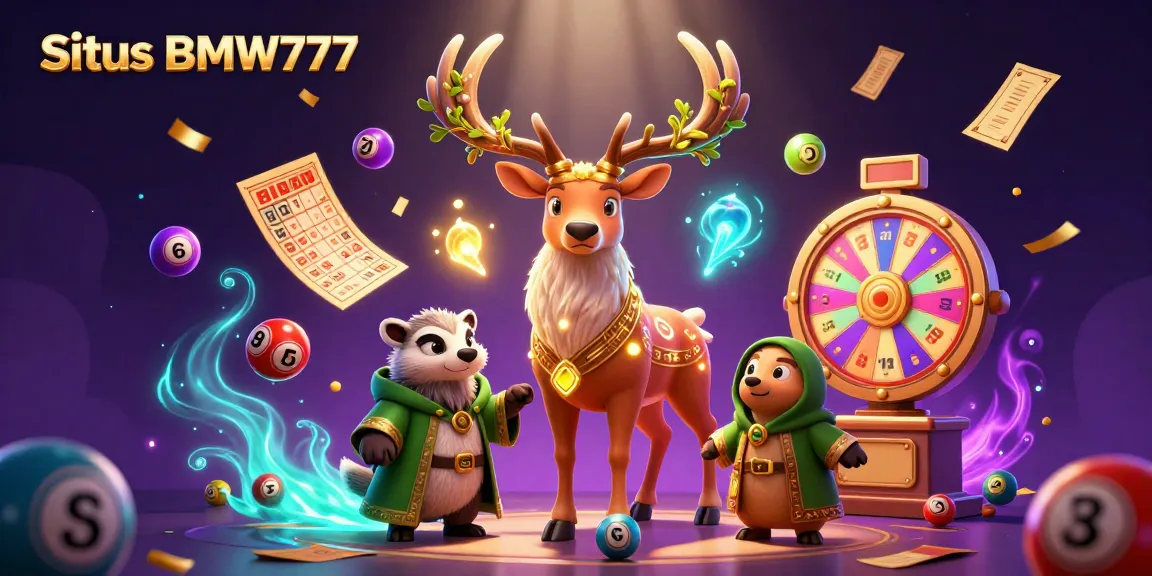 Engage with Situs BMW777's exciting lottery experience featuring vibrant elements and animated characters.