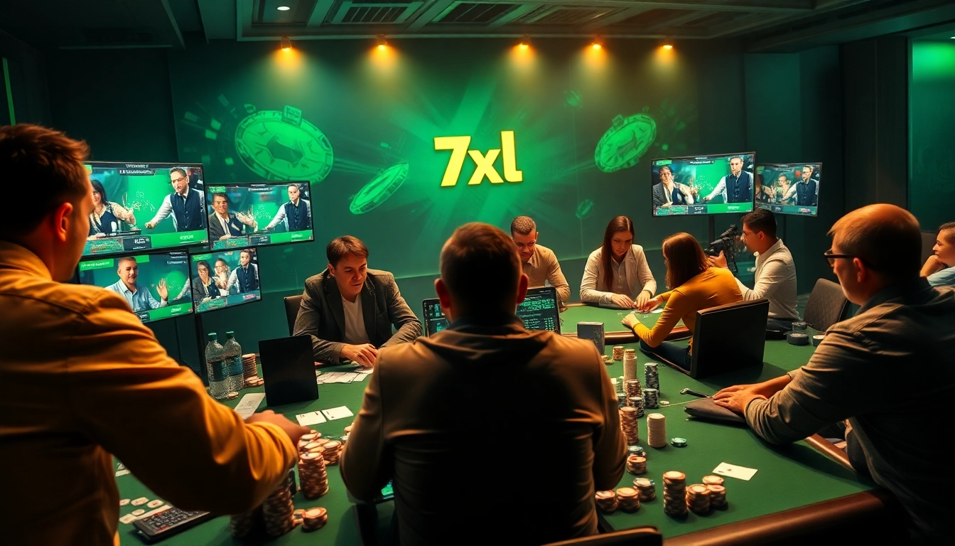 סביבת פוקר אונליין של 7xl סוכן המדגישה התרגשות ומשחק אסטרטגי.