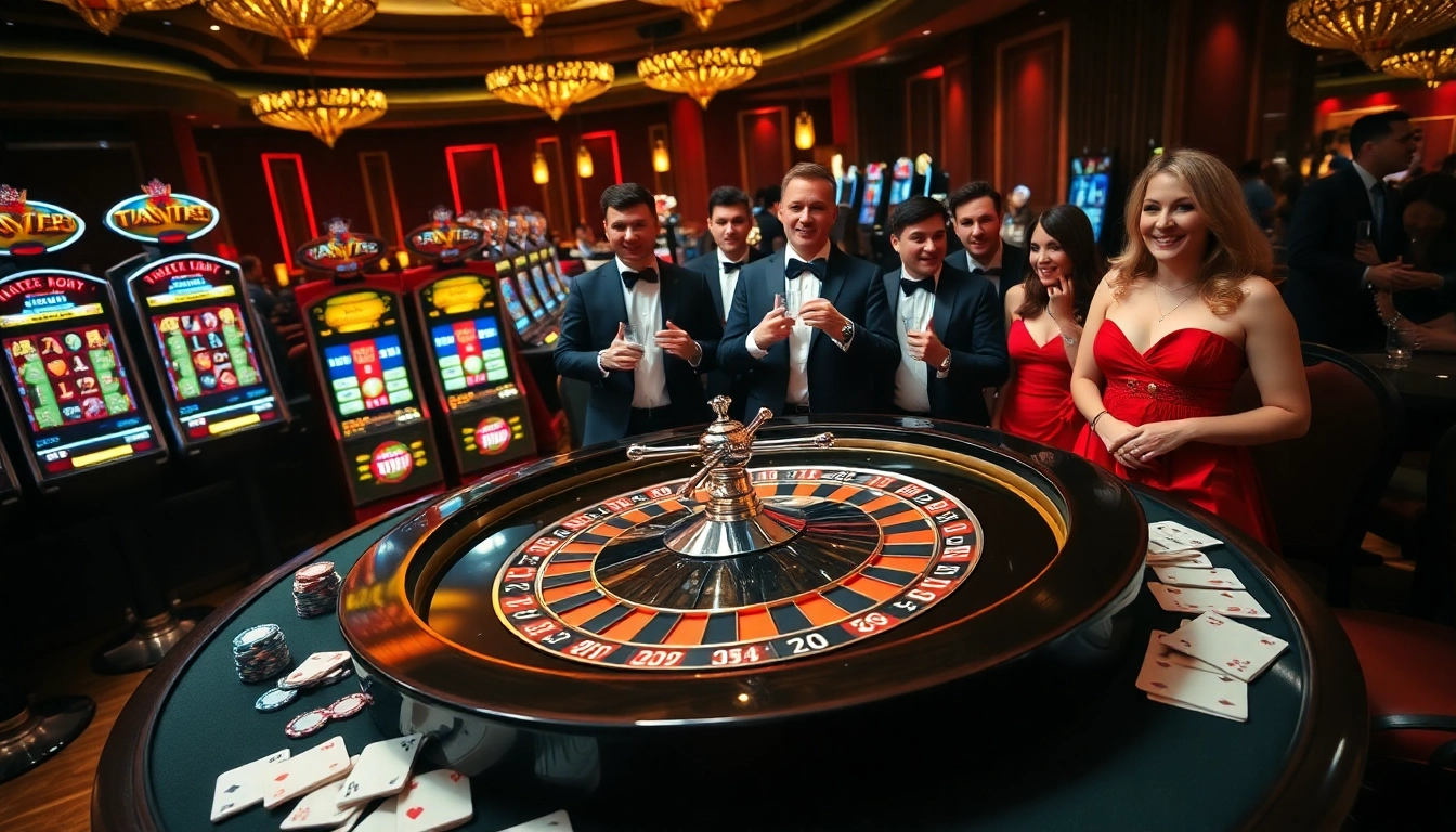 Players enjoy the high-stakes excitement at the RR88 Auction casino table with vibrant roulette and chips.