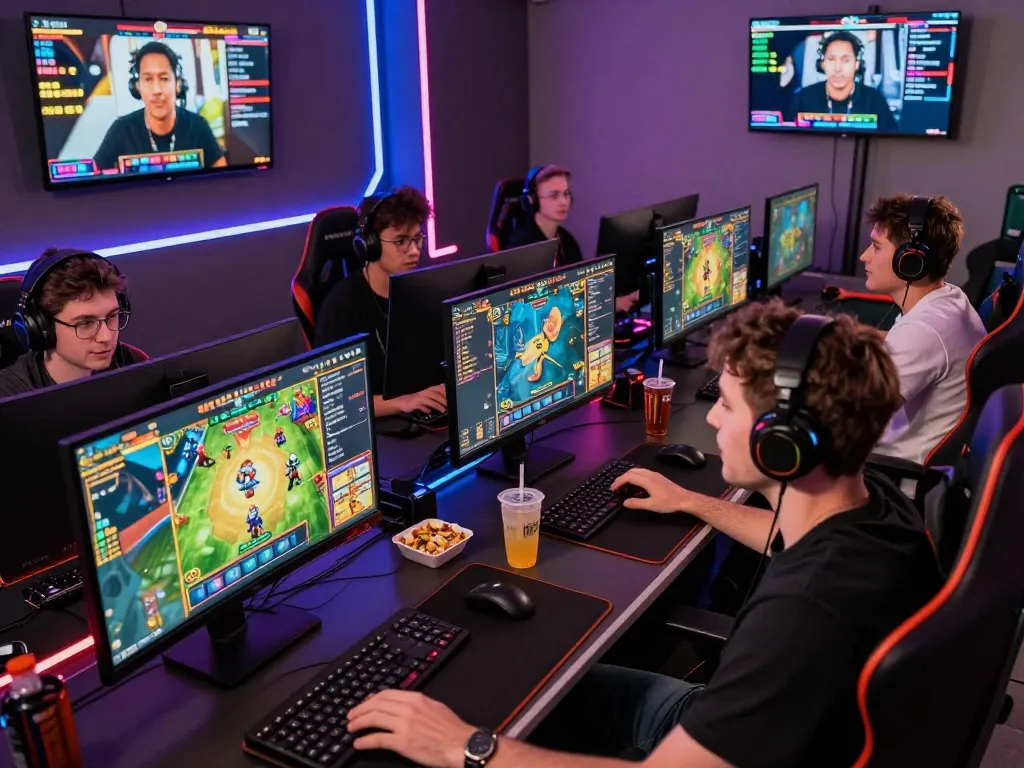 Engaging online gaming scene highlighting players enjoying situs gacor in vibrant, competitive setups.