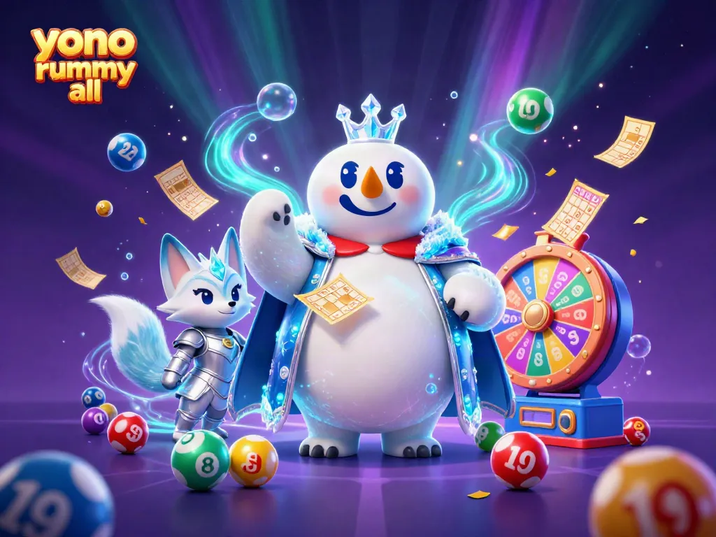Mengamati dunia permainan Yono Rummy all dengan karakter beruang kutub dan serigala salju
