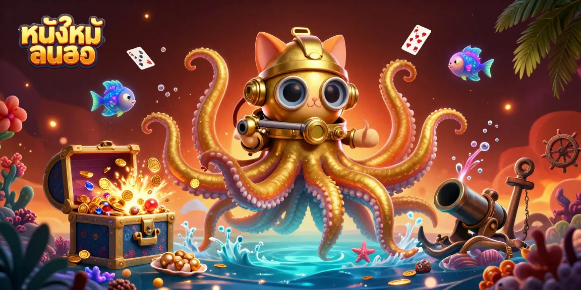 Experience thrilling หนังใหม่ชนโรง gaming with a bold cartoon kraken and dynamic treasure elements, inviting players.