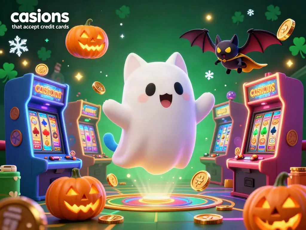 Experience vibrant action at casinos that accept credit cards with 3D characters amidst gaming elements.