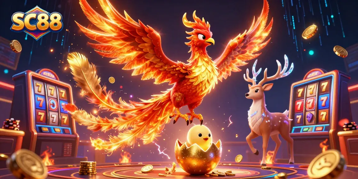 Spin the SC88 reels with vibrant phoenix themes and detailed casino elements for thrilling gameplay.