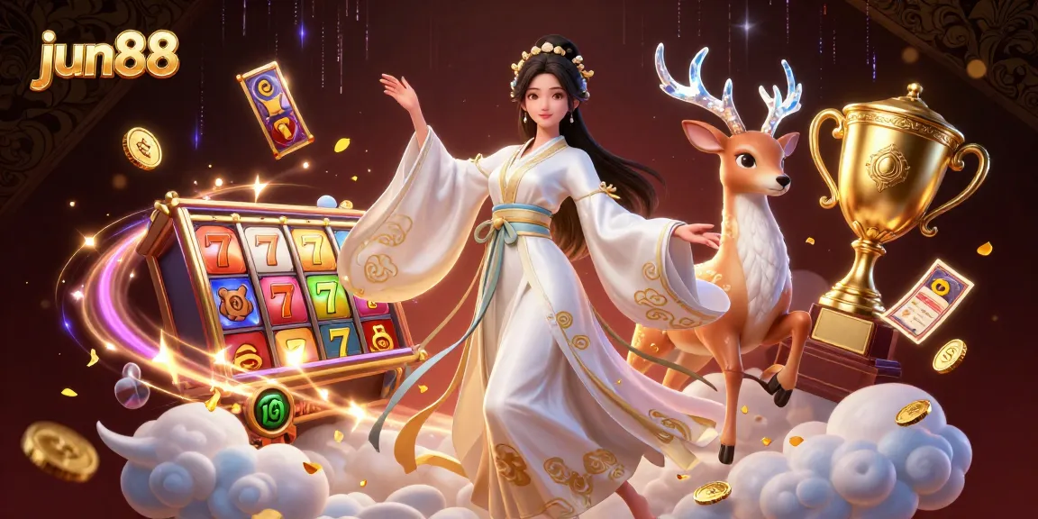 Engage with jun88's stunning 3D casino universe featuring vibrant slot games and captivating elements.