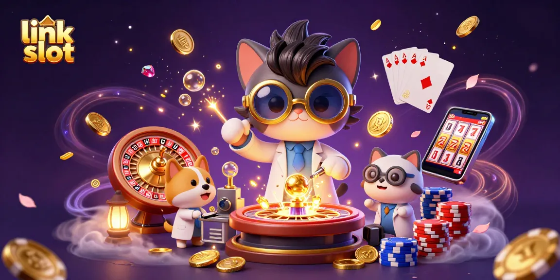 Menangkan jackpot di link slot dengan ilustrasi 3D penuh warna dan kemeriahan permainan kasino.
