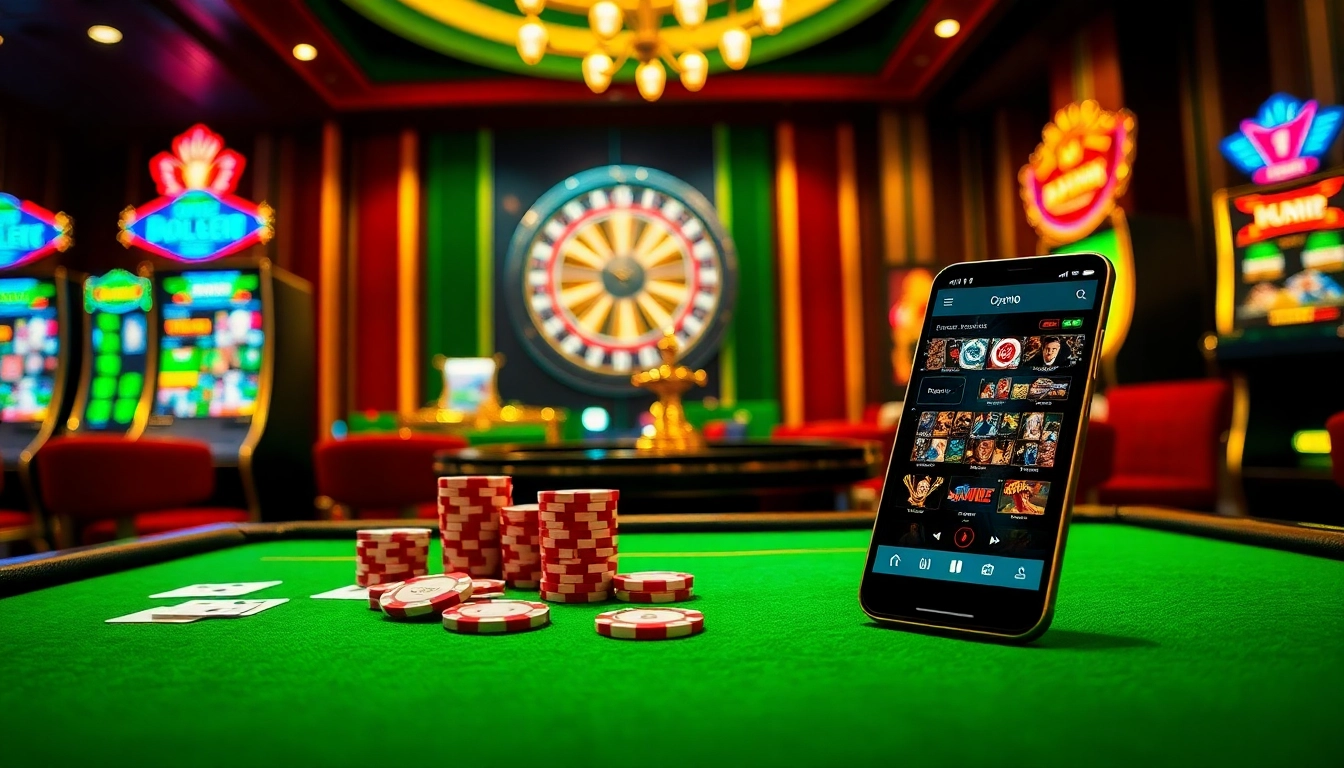 Gamble responsibly with QQ888 at a luxurious online casino table featuring poker chips, cards, and roulette.