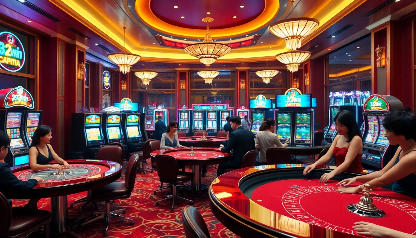 Experience thrilling games at https://32win.capital with players enjoying table games and slot machines.