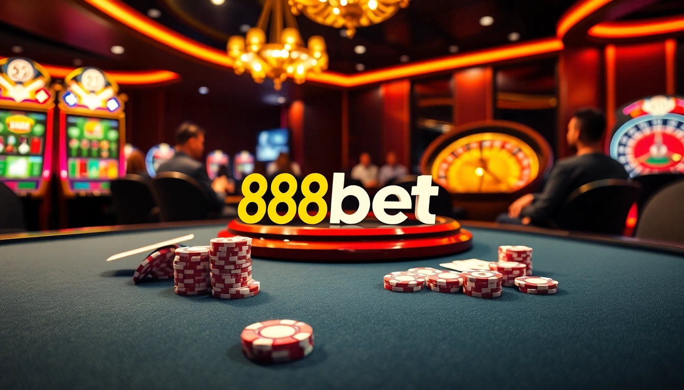 Experience thrilling gameplay at 88bet with elegant casino tables and vibrant slot machines.