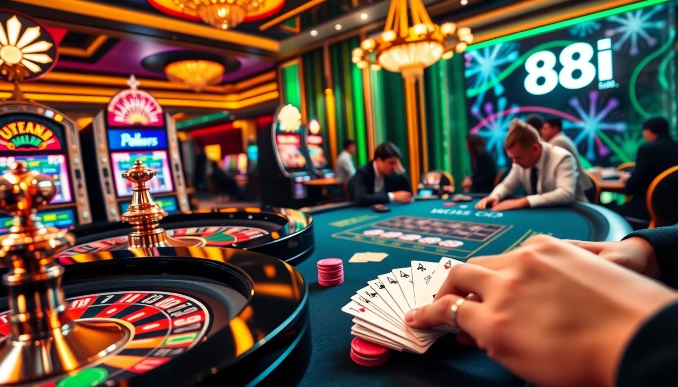 Experience the thrill of 88i with vibrant casino tables, shining roulette wheels, and engaging gameplay.