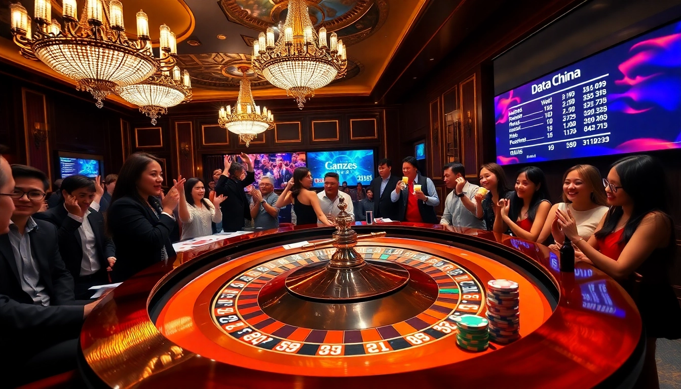 Engaging casino scene showcasing high-stakes action with "data china" integration in the atmosphere.