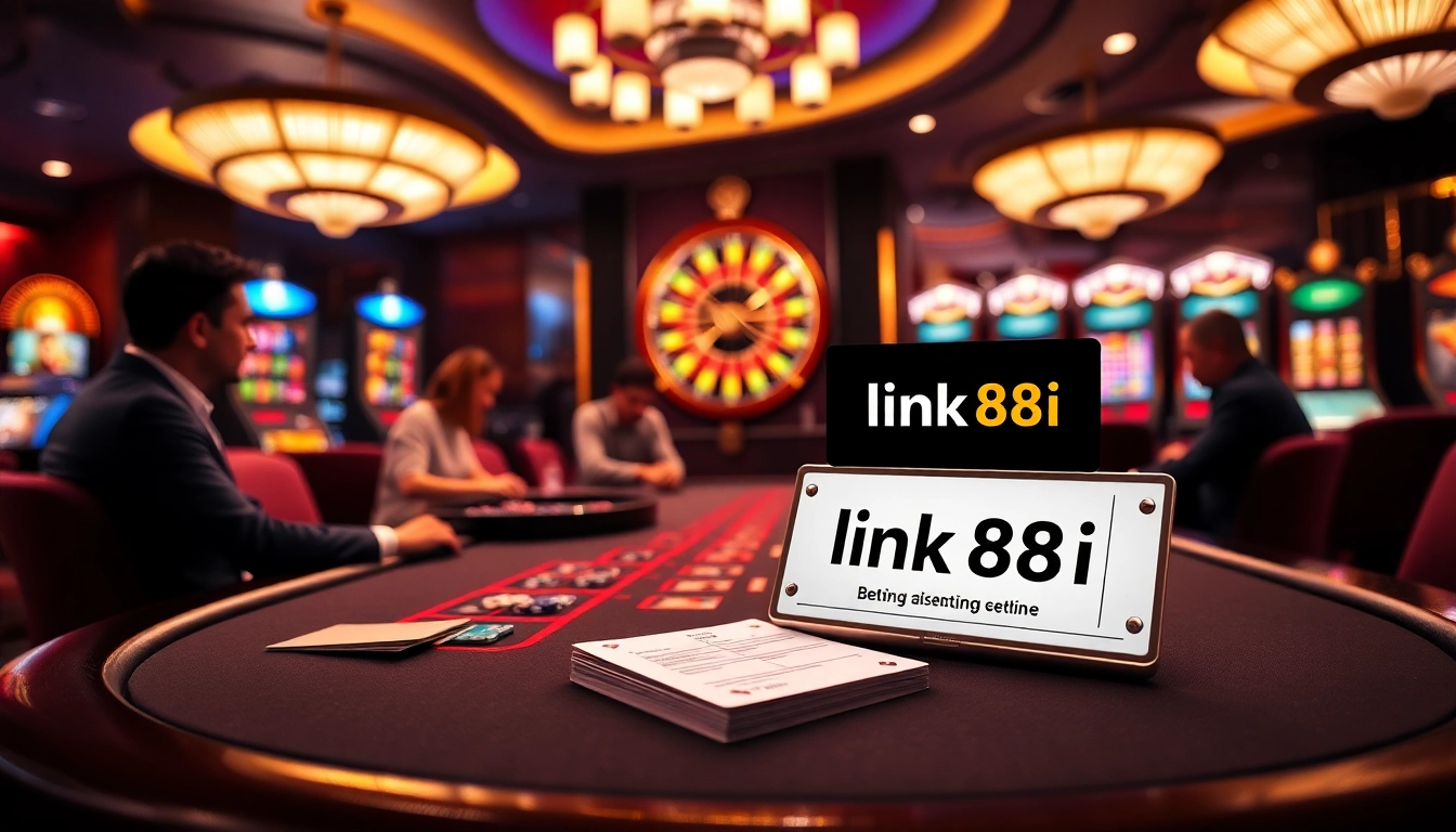 Engage in the thrill of gaming with link 88i at a luxury casino table.