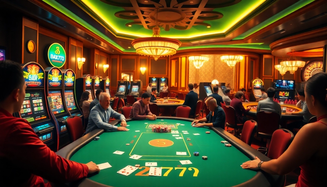 Experience the excitement of casino gaming with 5Z777 at a luxurious poker table filled with action.