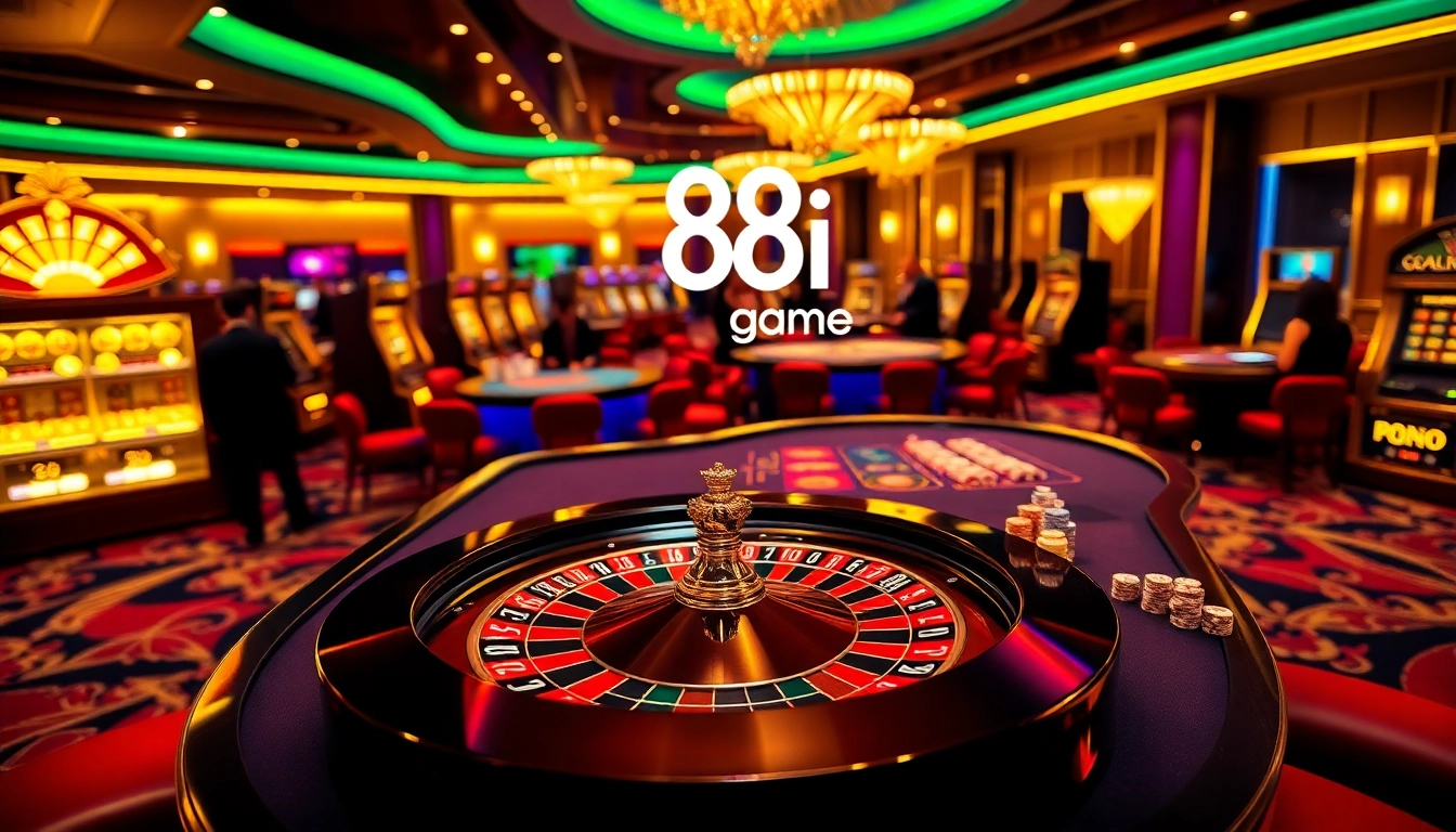 Experience the thrill of the 88i game at a luxurious casino featuring vibrant gaming tables.
