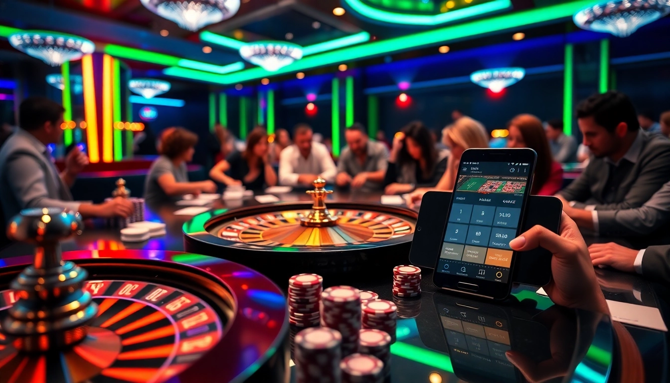 Experience thrilling betting at king88b.us.com with vibrant poker and roulette tables in a luxurious casino.